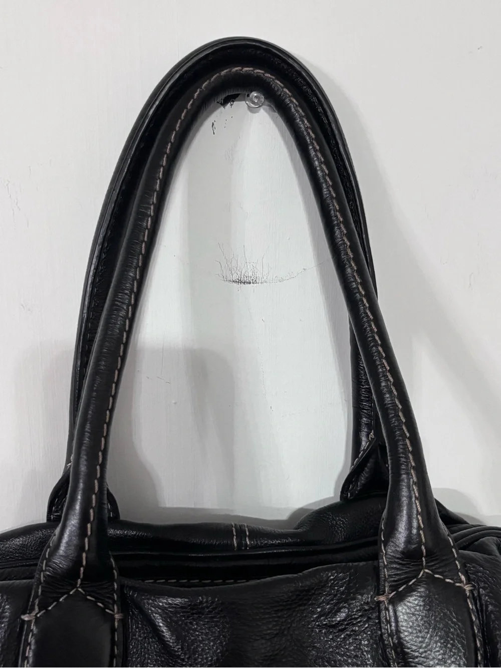 Marc by Marc Jacobs vintage Black Pebbled Satchel Zip Buckle Logo Silver HW - Picture 9 of 15
